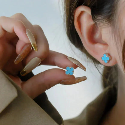 ¡®Sprite Jewelry¡¯CLOVER MINI 9.5MM ONYX STUD EARRINGS SILVER