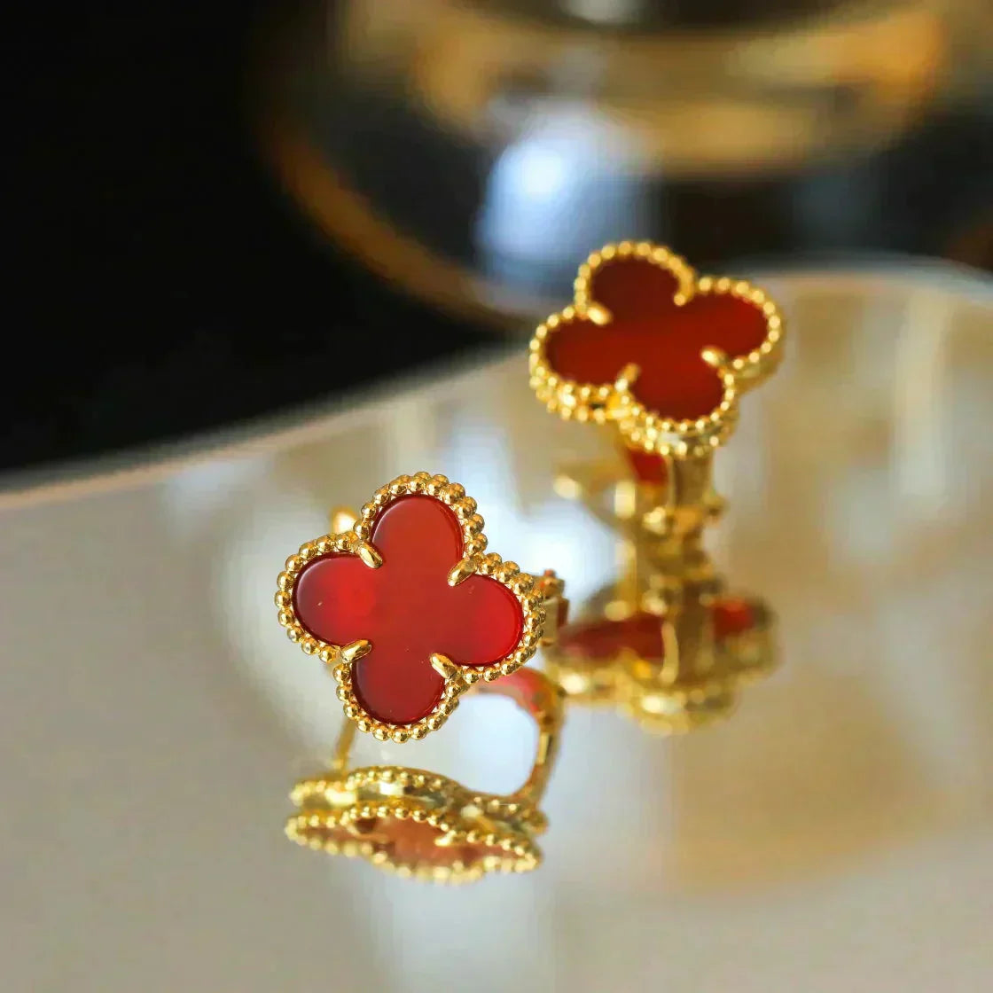 ¡®Sprite Jewelry¡¯CLOVER MEDIUM 1 MOTIFS CARNELIAN  EARRINGS