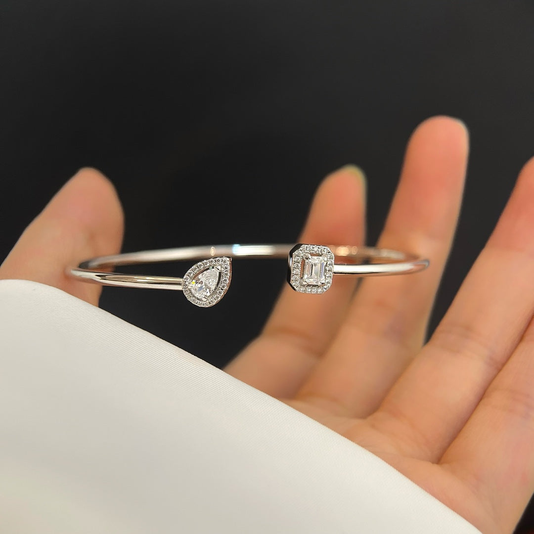 [Sprite Jewelry]JONC FLEX MY TWIN TOI & MOI SILVER DIAMOND BRACELET