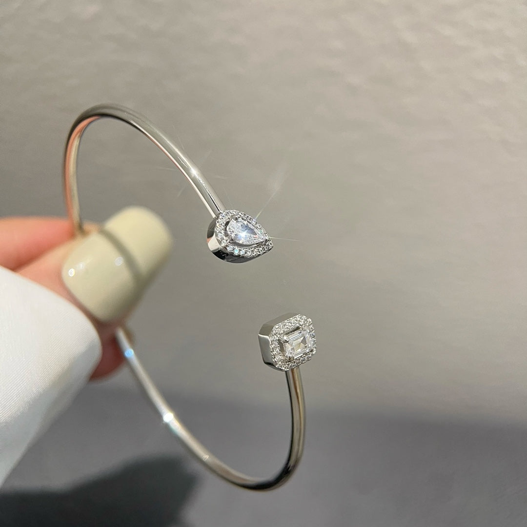 [Sprite Jewelry]JONC FLEX MY TWIN TOI & MOI SILVER DIAMOND BRACELET