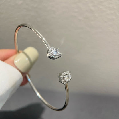 [Sprite Jewelry]JONC FLEX MY TWIN TOI & MOI SILVER DIAMOND BRACELET