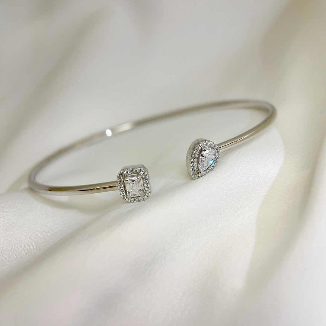 [Sprite Jewelry]JONC FLEX MY TWIN TOI & MOI SILVER DIAMOND BRACELET