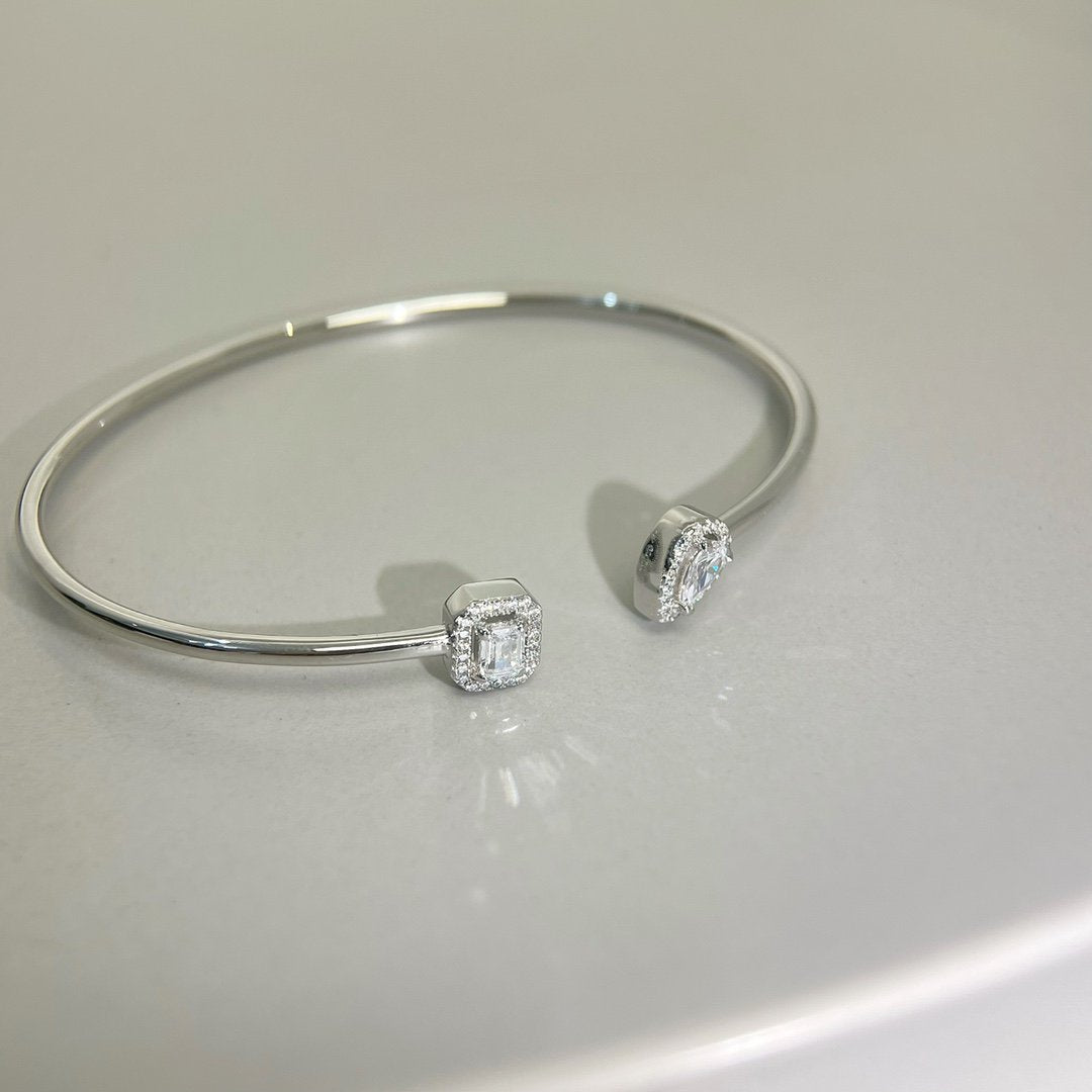 [Sprite Jewelry]JONC FLEX MY TWIN TOI & MOI SILVER DIAMOND BRACELET
