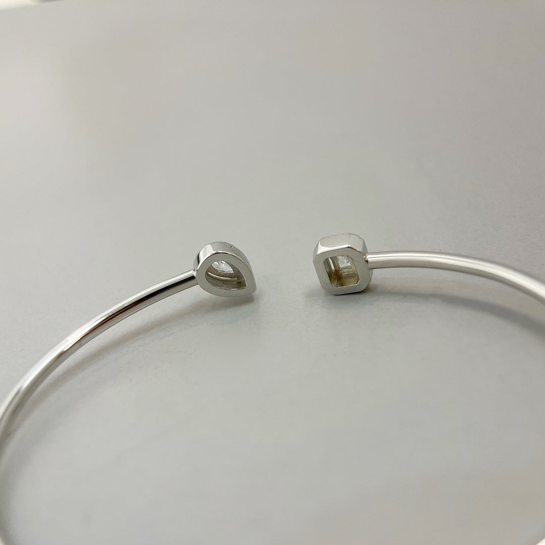 [Sprite Jewelry]JONC FLEX MY TWIN TOI & MOI SILVER DIAMOND BRACELET