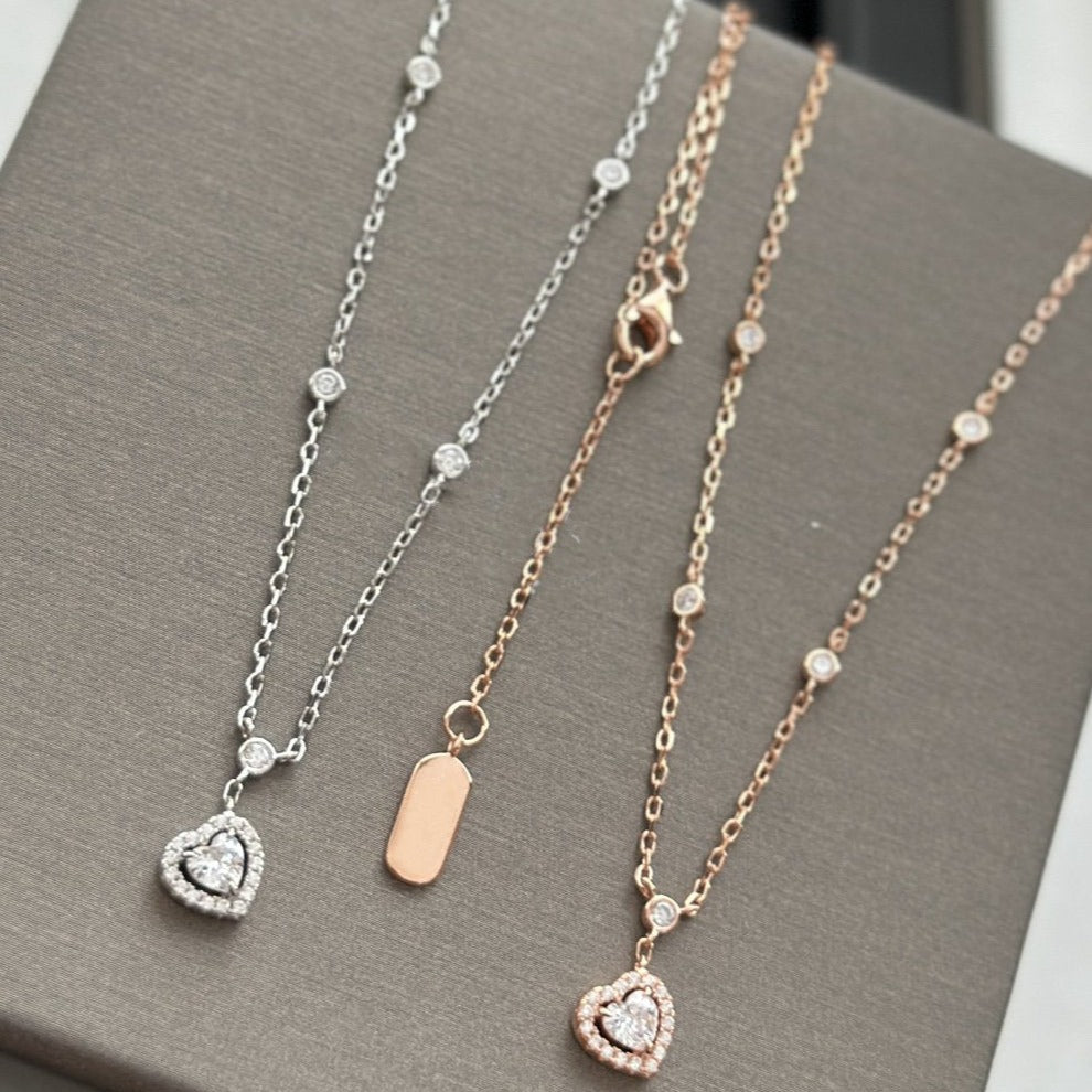 [Sprite Jewelry]JOY HEART DIAMOND NECKLACE
