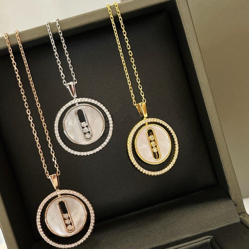 [Sprite Jewelry]LUCKY MOVE MM NACRE BLANCHE DIAMOND NECKLACE