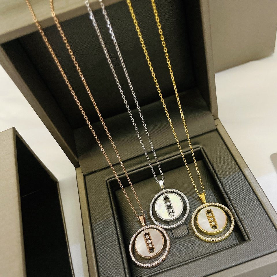 [Sprite Jewelry]LUCKY MOVE MM NACRE BLANCHE DIAMOND NECKLACE