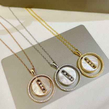 [Sprite Jewelry]LUCKY MOVE MM NACRE BLANCHE DIAMOND NECKLACE