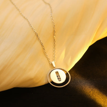 [Sprite Jewelry]LUCKY MOVE MM SILVER DIAMOND NECKLACE