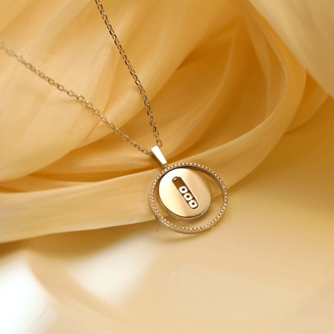 [Sprite Jewelry]LUCKY MOVE MM SILVER DIAMOND NECKLACE