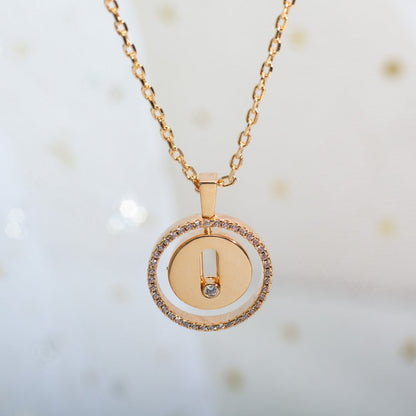 [Sprite Jewelry]LUCKY MOVE PM NECKLACE PINK GOLD DIAMOND