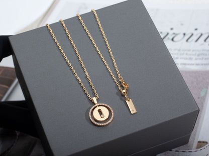 [Sprite Jewelry]LUCKY MOVE PM NECKLACE PINK GOLD DIAMOND