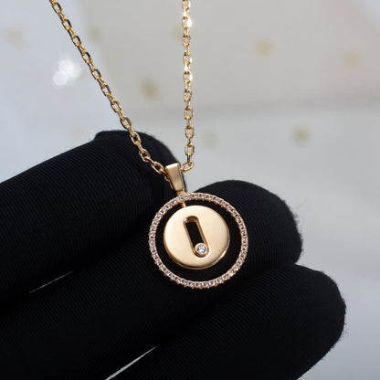[Sprite Jewelry]LUCKY MOVE PM NECKLACE PINK GOLD DIAMOND