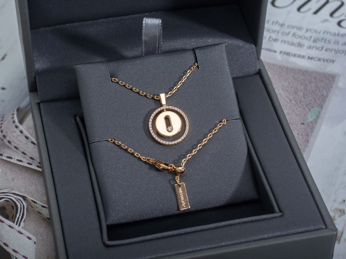 [Sprite Jewelry]LUCKY MOVE PM NECKLACE PINK GOLD DIAMOND