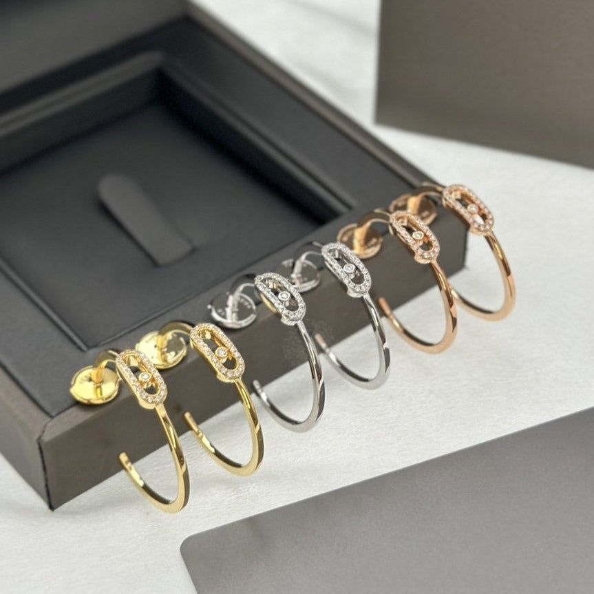[Sprite Jewelry]CREOLES MOVE UNO PM DIAMOND EARRINGS