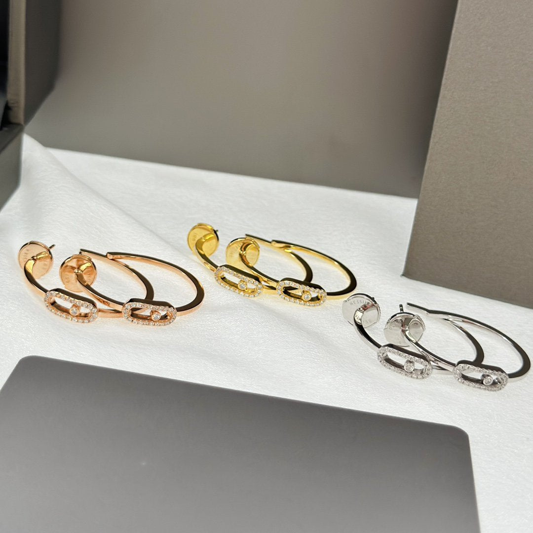 [Sprite Jewelry]CREOLES MOVE UNO PM DIAMOND EARRINGS