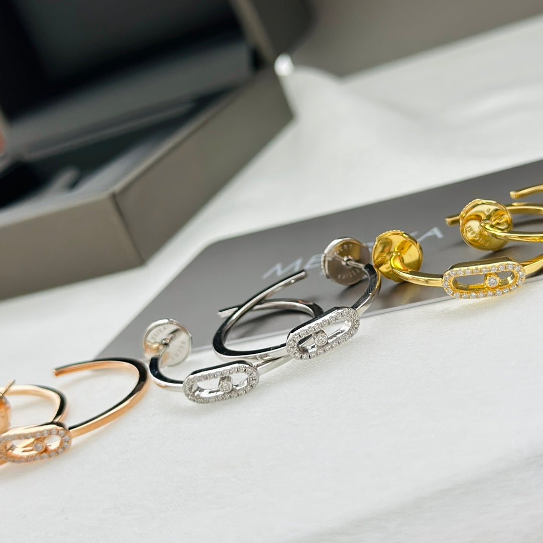 [Sprite Jewelry]CREOLES MOVE UNO PM DIAMOND EARRINGS