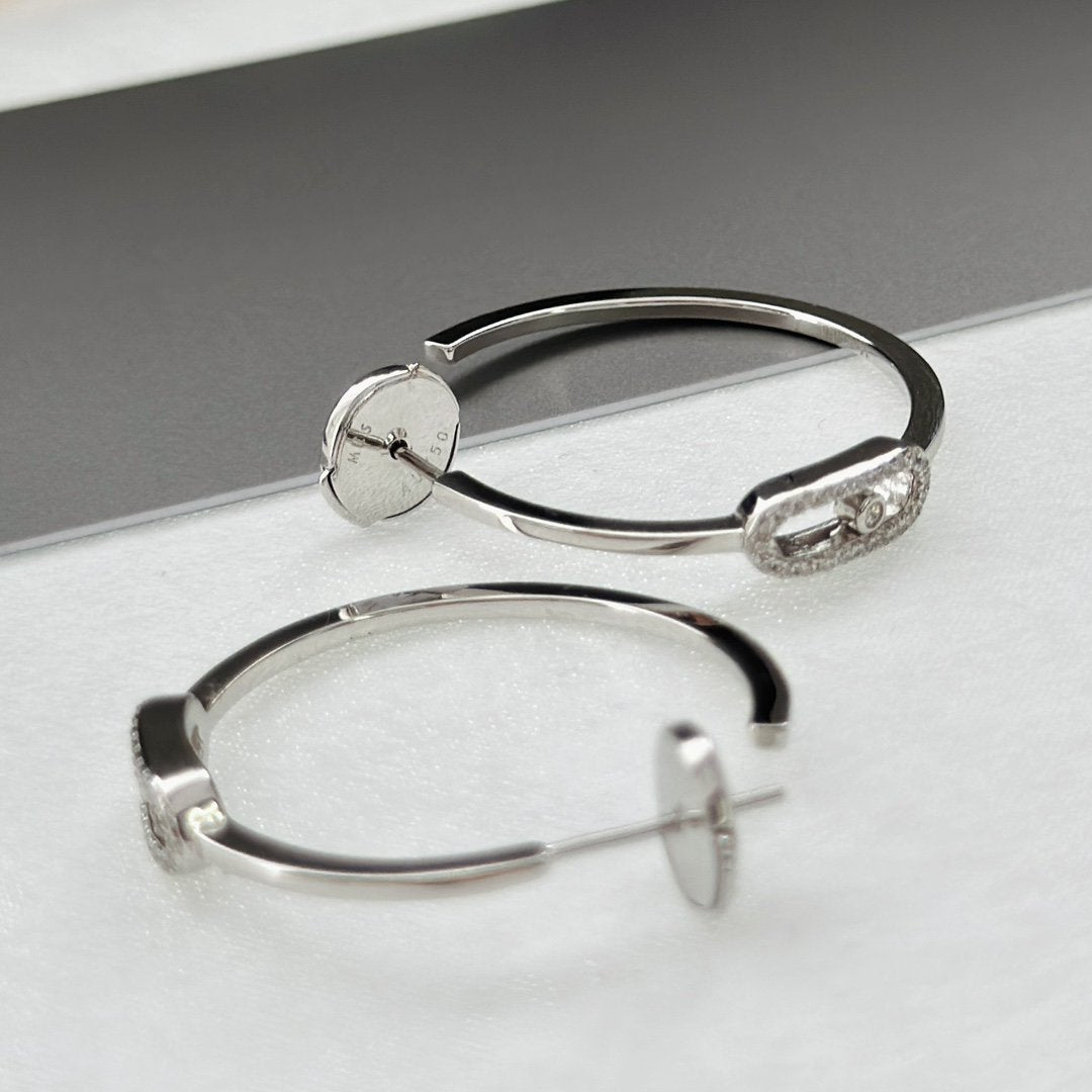 [Sprite Jewelry]CREOLES MOVE UNO PM DIAMOND EARRINGS