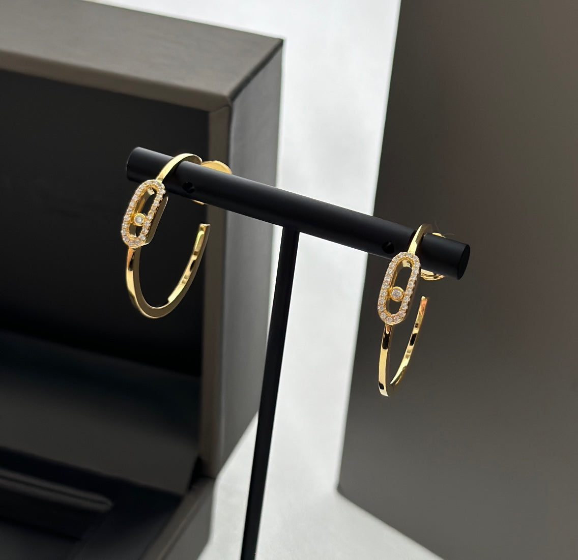 [Sprite Jewelry]CREOLES MOVE UNO PM DIAMOND EARRINGS