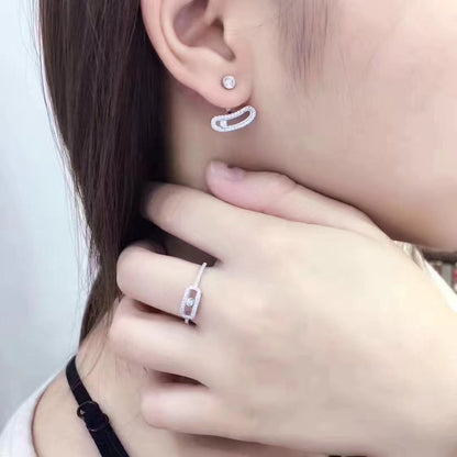 [Sprite Jewelry]MOVE UNO SILVER DIAMOND EARRINGS
