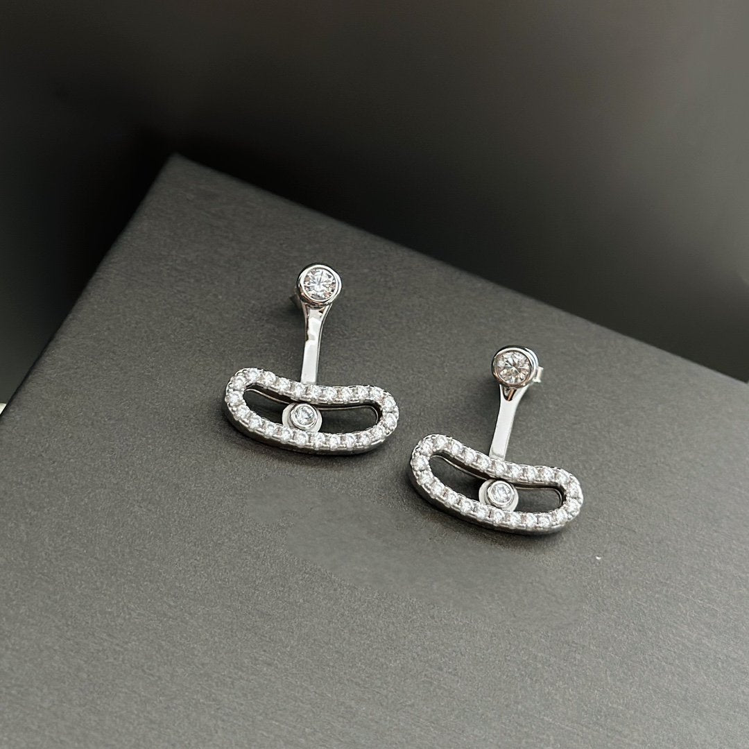 [Sprite Jewelry]MOVE UNO SILVER DIAMOND EARRINGS