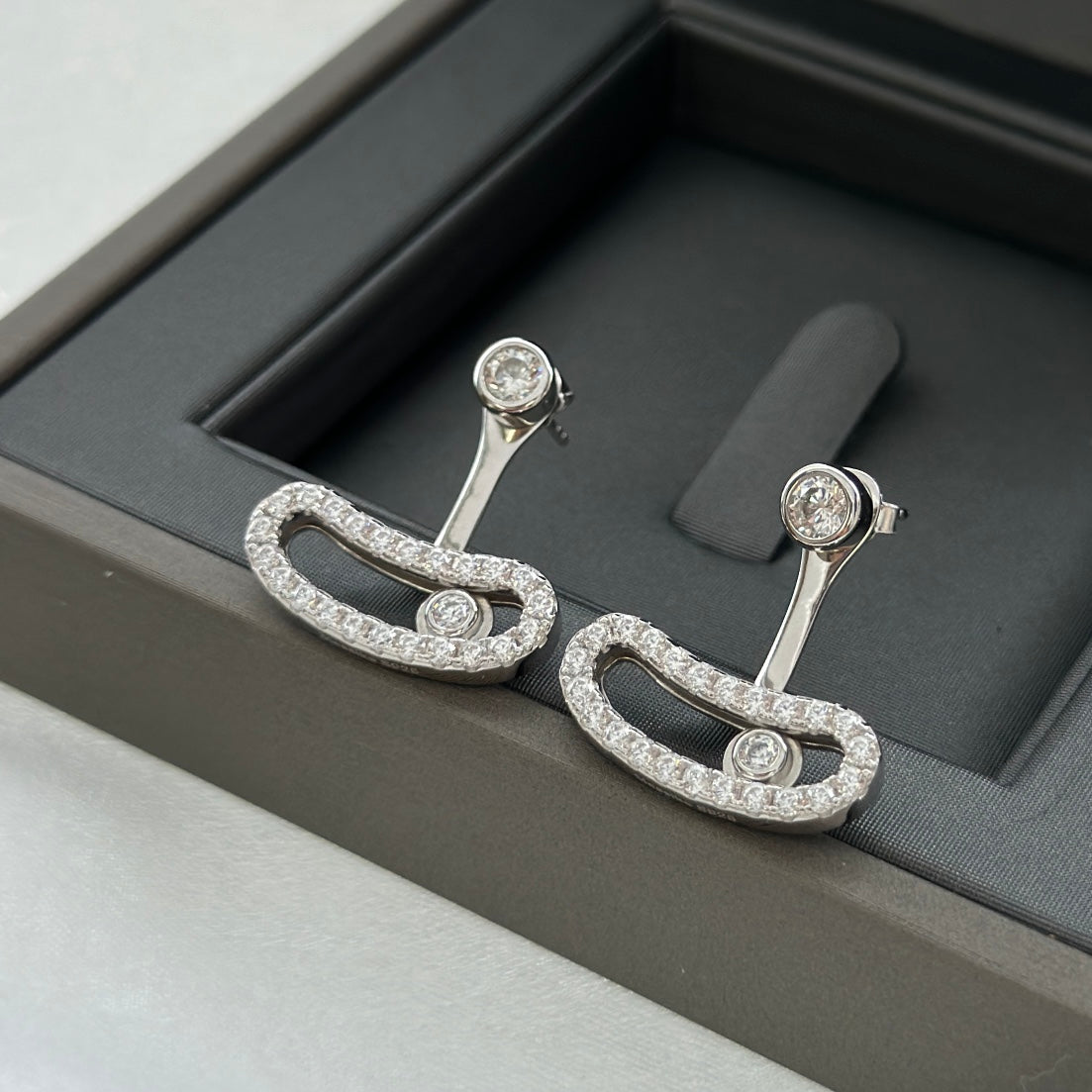 [Sprite Jewelry]MOVE UNO SILVER DIAMOND EARRINGS