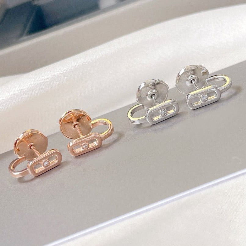 [Sprite Jewelry]CREOLES MOVE UNO MINI 1 DIAMOND EARRINGS
