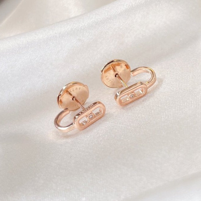 [Sprite Jewelry]CREOLES MOVE UNO MINI 1 DIAMOND EARRINGS
