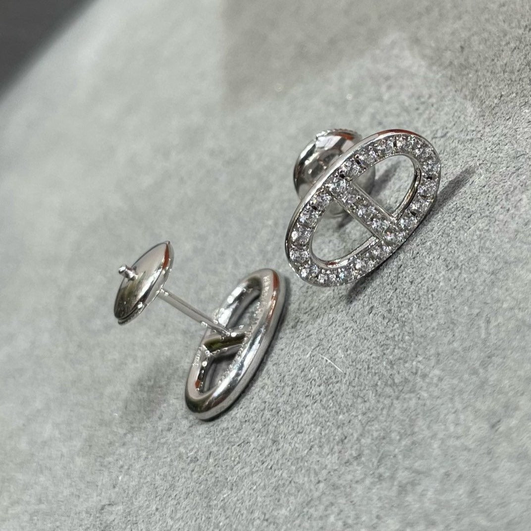 ¡®Sprite Jewelry¡¯HM FULL DIAMOND PIG NOSE STUD EARRINGS