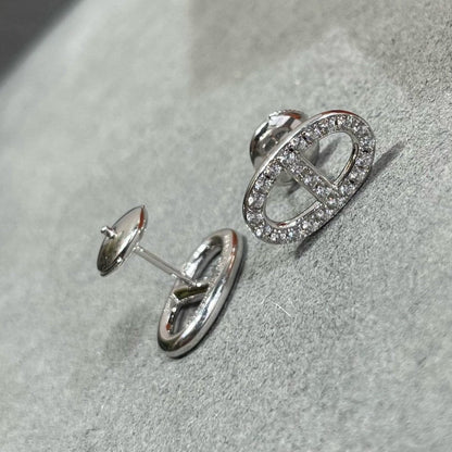 ¡®Sprite Jewelry¡¯HM FULL DIAMOND PIG NOSE STUD EARRINGS