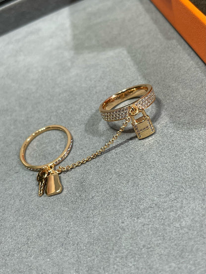 ¡®Sprite Jewelry¡¯HM KELLY CLOCHETTE DOUBLE RING IN  WITH DIAMONDS