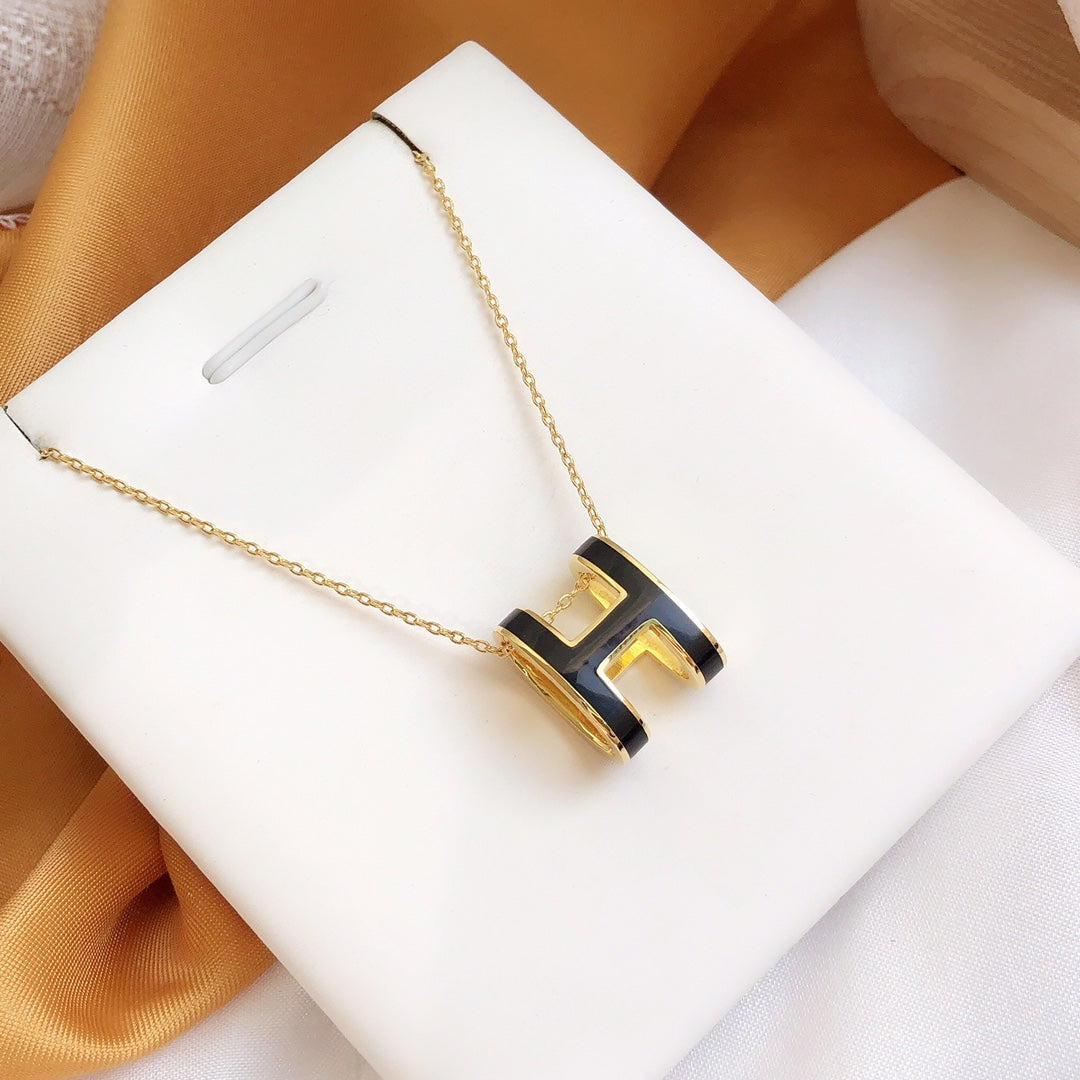 ¡®Sprite Jewelry¡¯HM CLIC BLACK ENAMEL GOLD NECKLACE