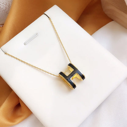 ¡®Sprite Jewelry¡¯HM CLIC BLACK ENAMEL GOLD NECKLACE
