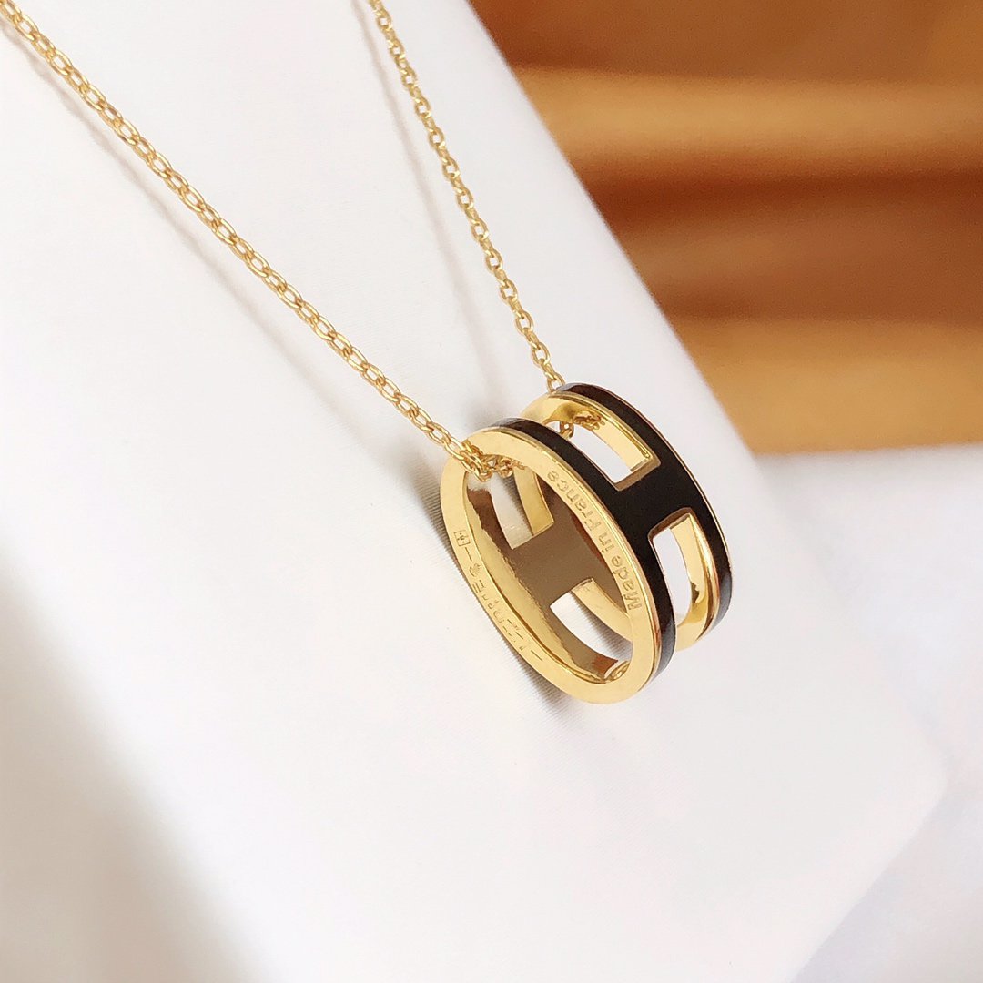 ¡®Sprite Jewelry¡¯HM CLIC BLACK ENAMEL GOLD NECKLACE