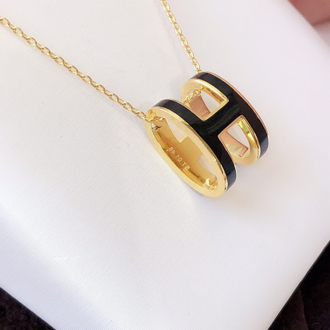 ¡®Sprite Jewelry¡¯HM CLIC BLACK ENAMEL GOLD NECKLACE
