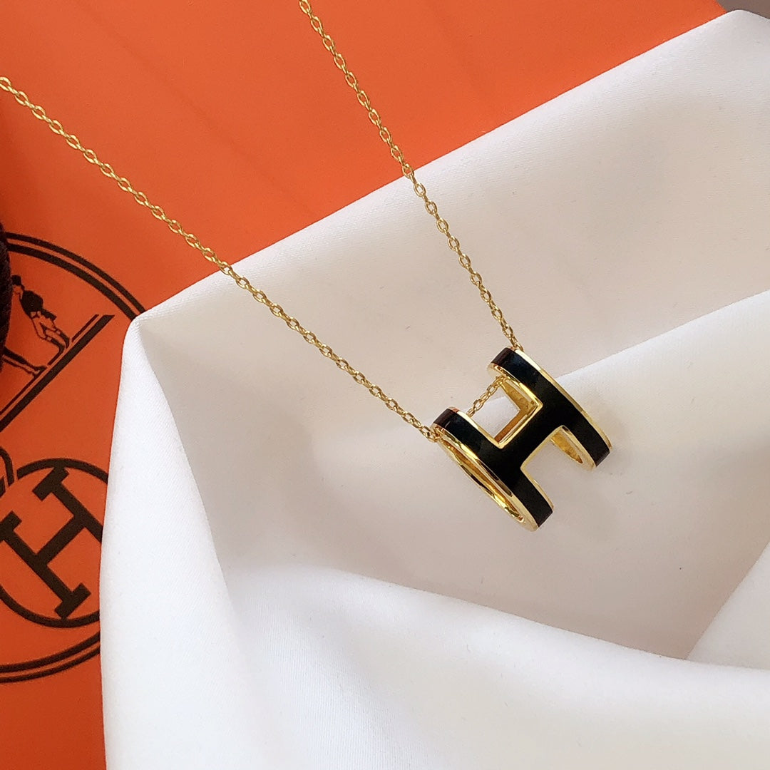 ¡®Sprite Jewelry¡¯HM CLIC BLACK ENAMEL GOLD NECKLACE