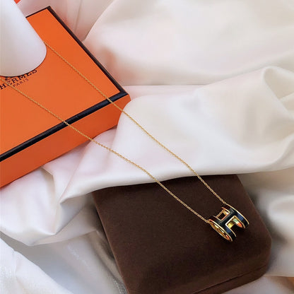 ¡®Sprite Jewelry¡¯HM CLIC BLACK ENAMEL GOLD NECKLACE