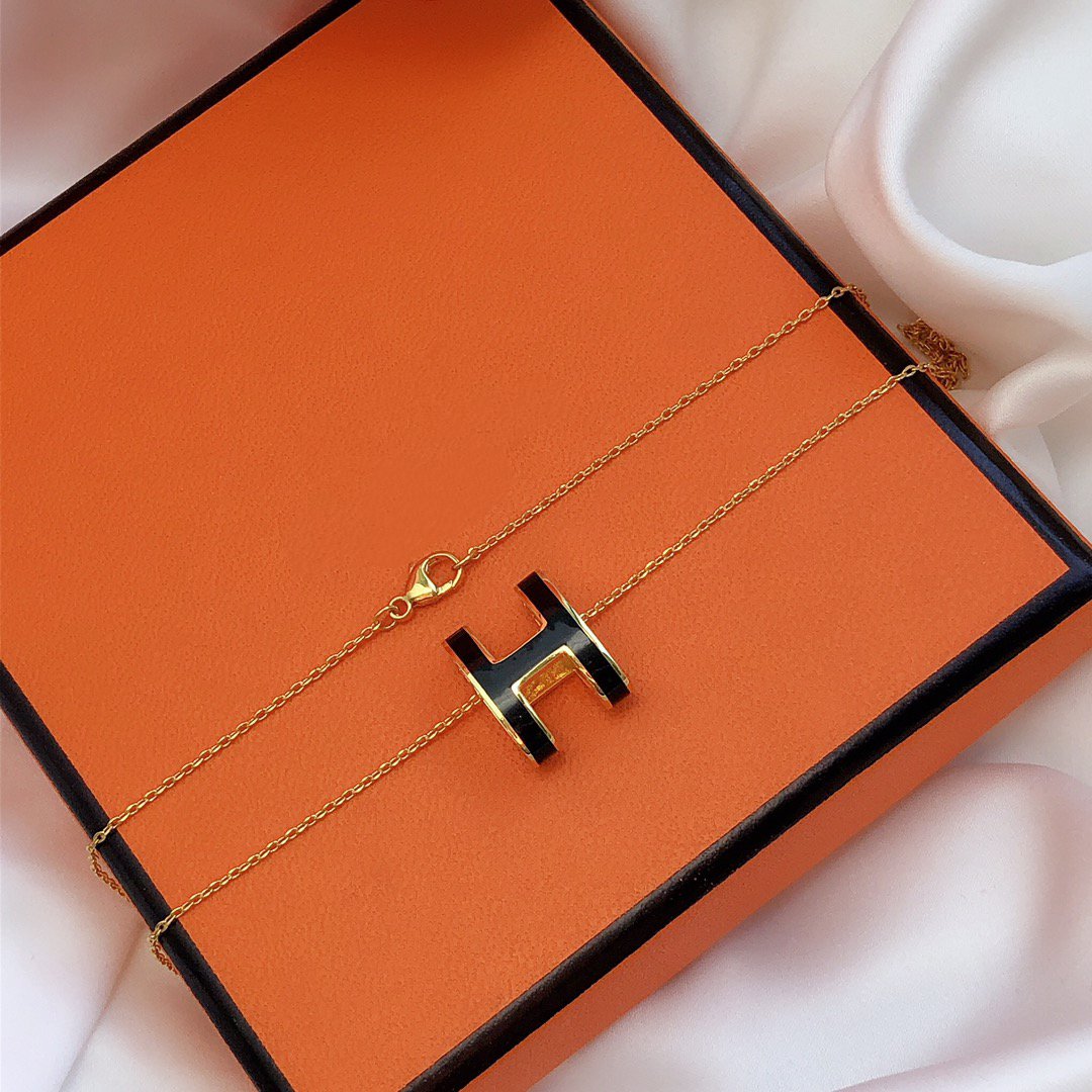 ¡®Sprite Jewelry¡¯HM CLIC BLACK ENAMEL GOLD NECKLACE