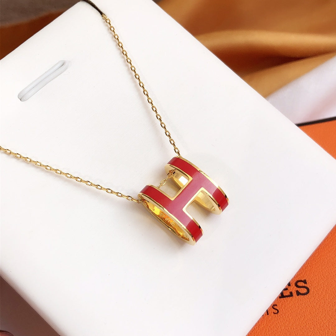 ¡®Sprite Jewelry¡¯HM CLIC RED ENAMEL GOLD NECKLACE