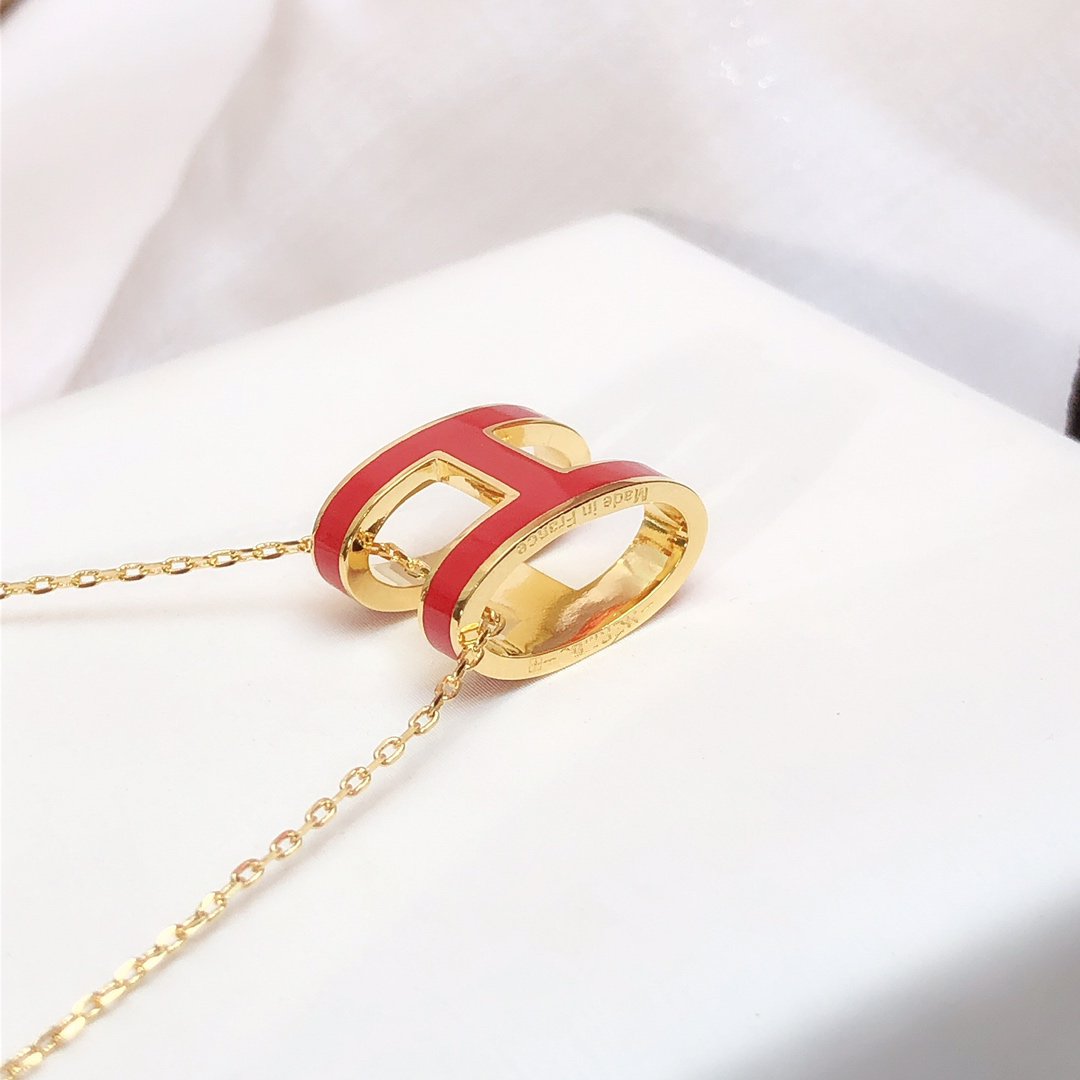 ¡®Sprite Jewelry¡¯HM CLIC RED ENAMEL GOLD NECKLACE