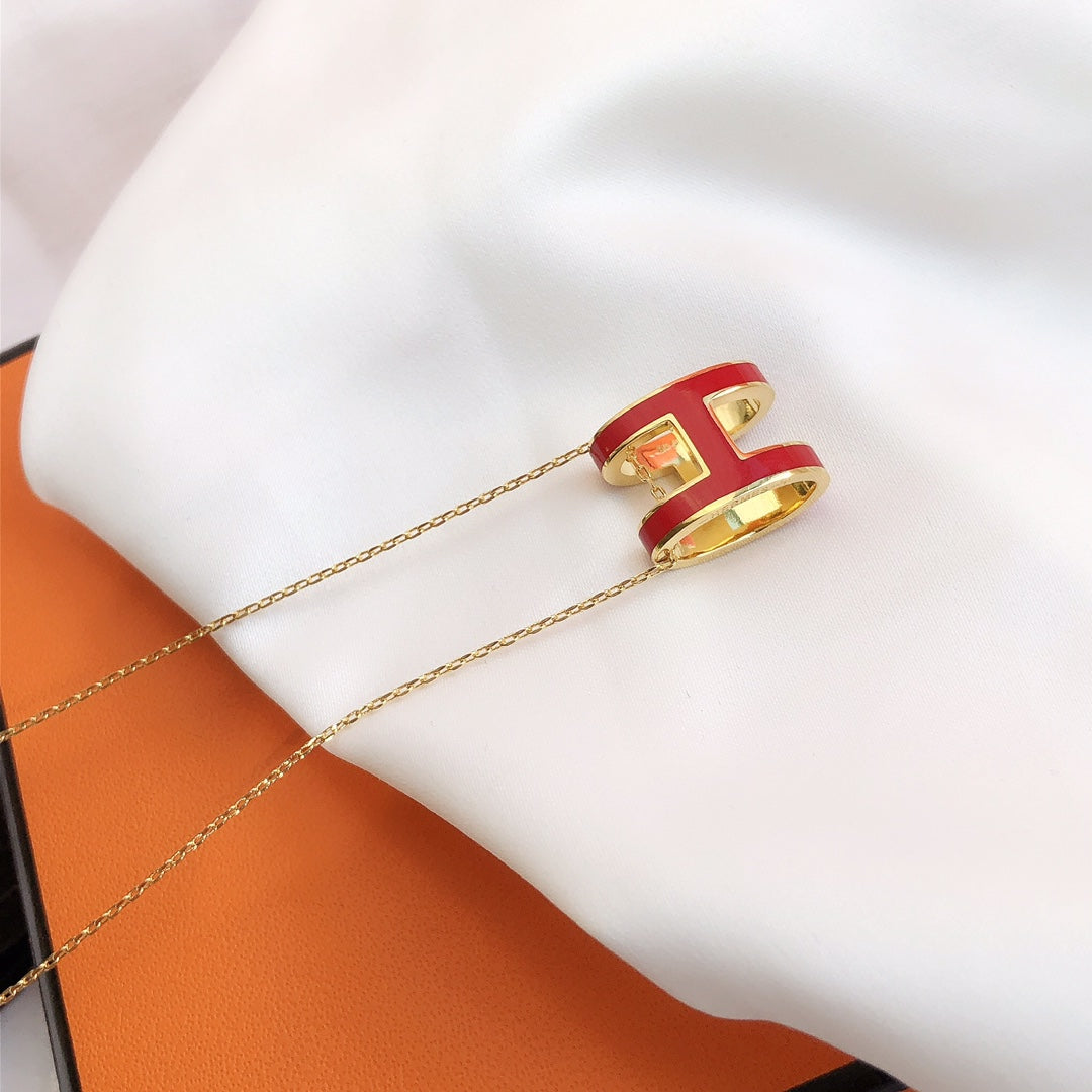 ¡®Sprite Jewelry¡¯HM CLIC RED ENAMEL GOLD NECKLACE