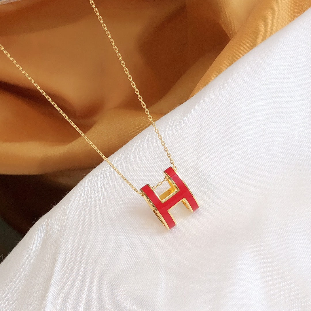 ¡®Sprite Jewelry¡¯HM CLIC RED ENAMEL GOLD NECKLACE