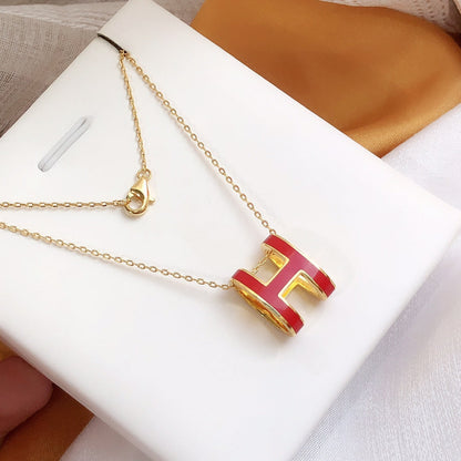 ¡®Sprite Jewelry¡¯HM CLIC RED ENAMEL GOLD NECKLACE