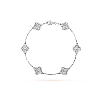 ¡®Sprite Jewelry¡¯CLOVER 6 MOTIF SILVER DIAMOND BRACELET