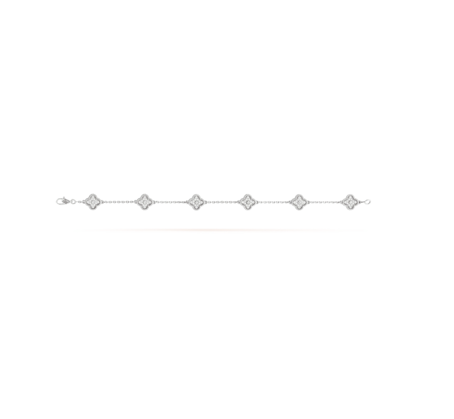 ¡®Sprite Jewelry¡¯CLOVER 6 MOTIF SILVER DIAMOND BRACELET
