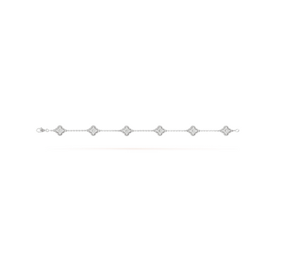 ¡®Sprite Jewelry¡¯CLOVER 6 MOTIF SILVER DIAMOND BRACELET