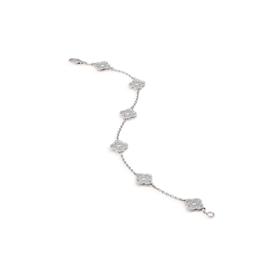 ¡®Sprite Jewelry¡¯CLOVER 6 MOTIF SILVER DIAMOND BRACELET