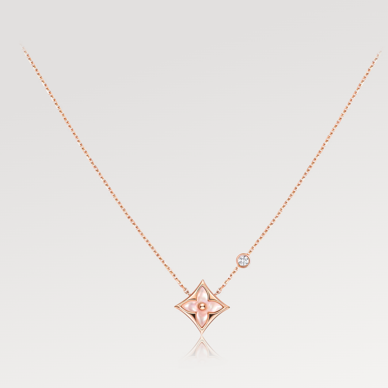 ¡®Sprite Jewelry¡¯STAR PINK MOP 1 DIAMOND PINK GOLD NECKLACE