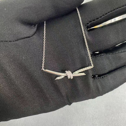 [Sprite Jewelry]T House Diamond-Studded Knot Necklace