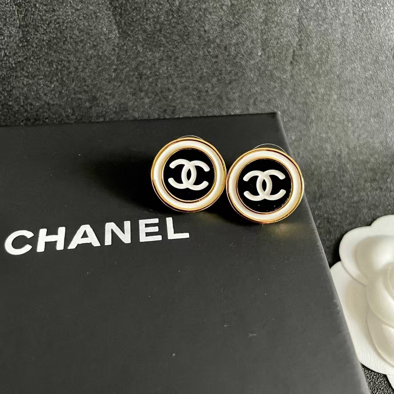 [Sprite Jewelry]Classic Double C Stud Earrings